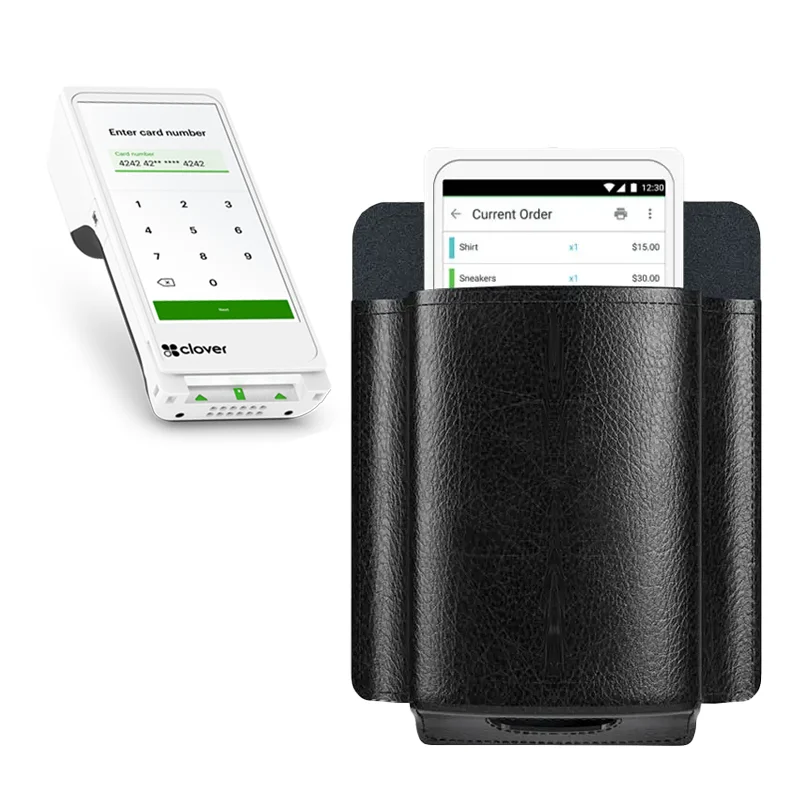 Étui robuste en cuir pour terminal de paiement Clover Flex avec clip de ceinture | Agoz