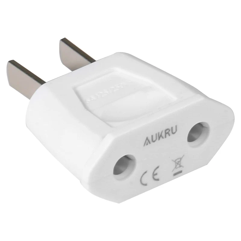 Aukru 3X Adaptateur de Voyage Prise France/Allemagne/Europe vers USA amérique/uS/Chine, Japon Canada, Mexique Blanc