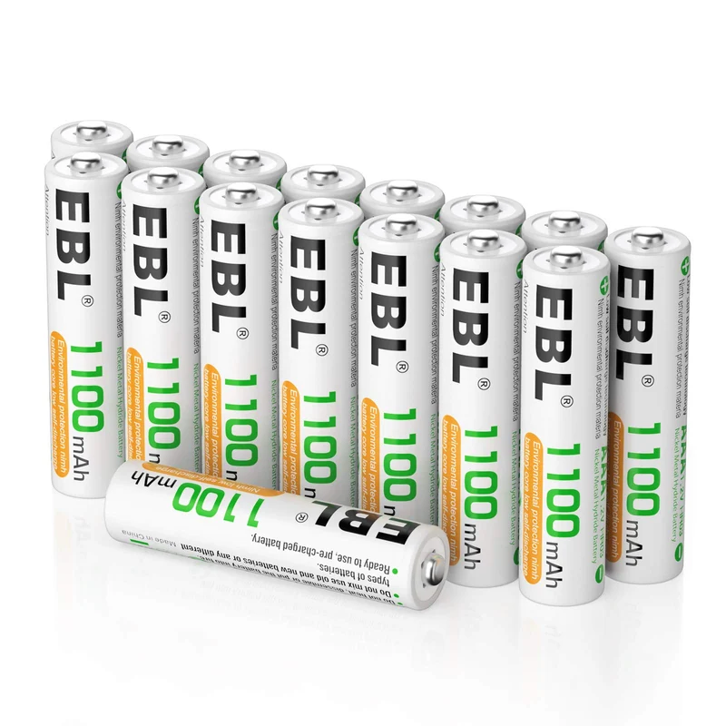 EBL 16PCS Piles AAA Rechargeables, AAA Piles Rechargeables Ni-MH 1,2V Auto-Décharge Faible, Compatible avec Jouet, Rasoir, Télécommande, etc.