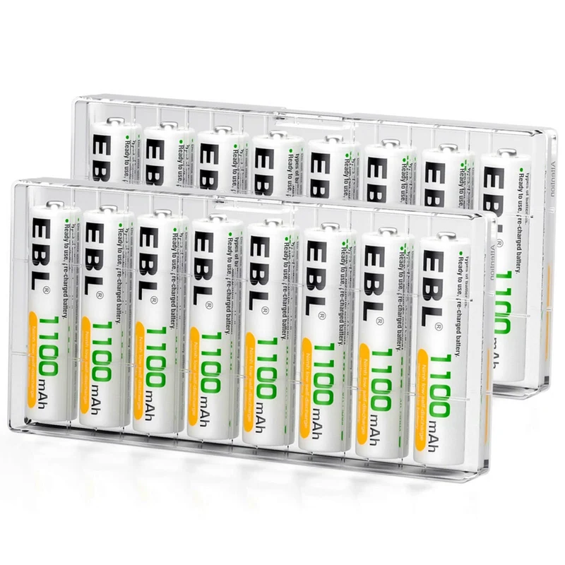 EBL 16PCS Piles AAA Rechargeables, AAA Piles Rechargeables Ni-MH 1,2V Auto-Décharge Faible, Compatible avec Jouet, Rasoir, Télécommande, etc.