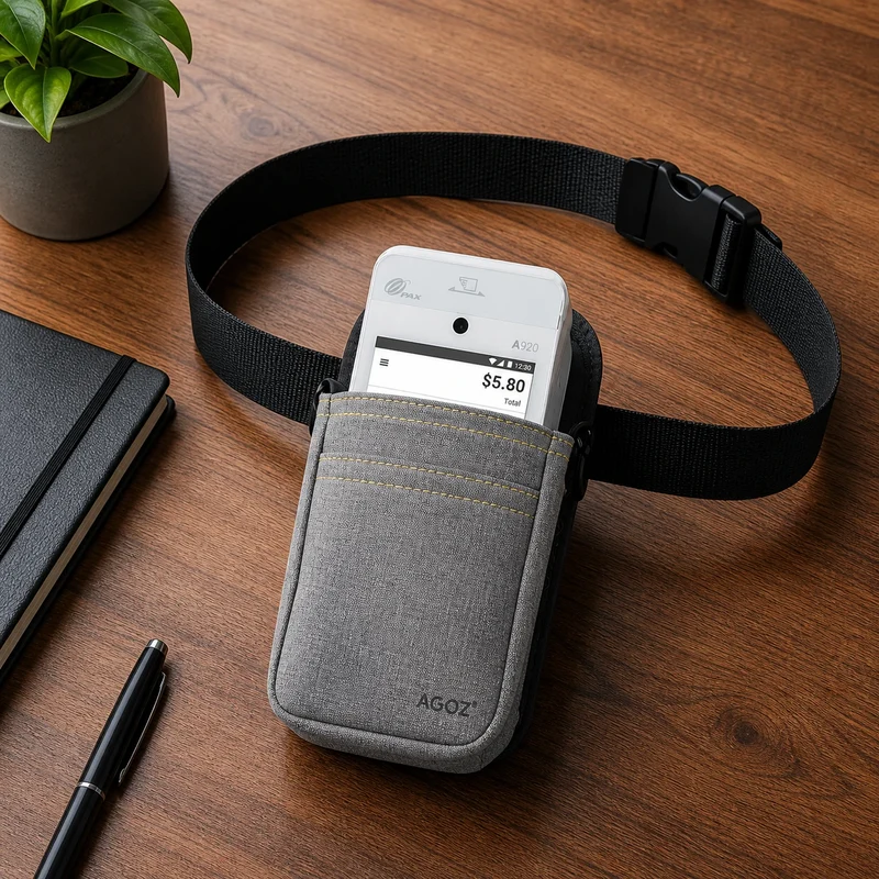 Étui de caisse POS portable PAX avec ceinture de taille robuste réglable | Agoz
