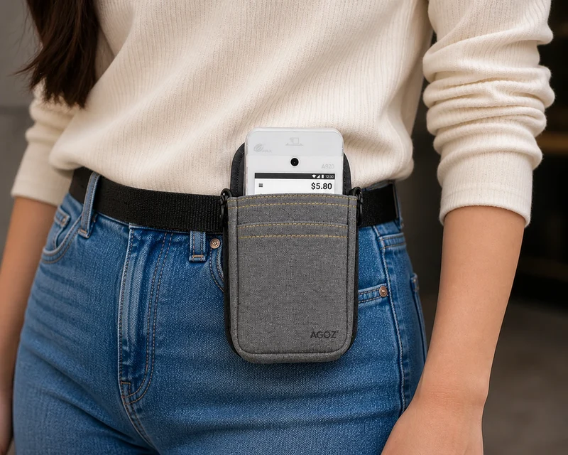 Étui de caisse POS portable PAX avec ceinture de taille robuste réglable | Agoz