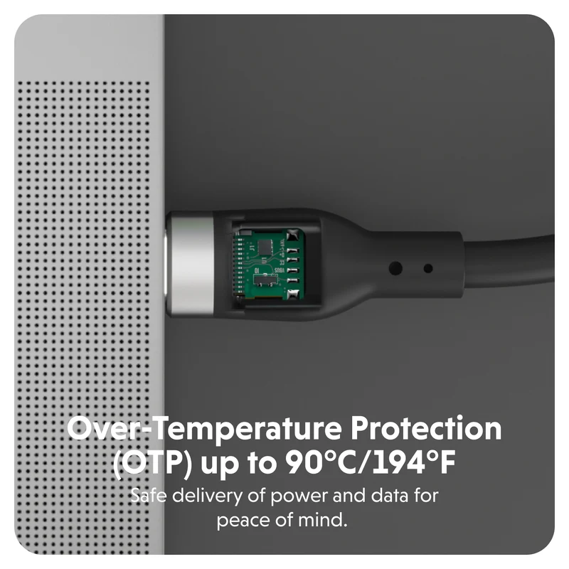 HyperJuice 240W Silicone USB-C to USB-C Cable (6ft/2m) - Noir