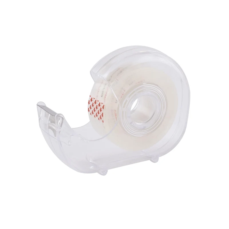 D.RECT Distributeur de Ruban Adhésif de Bureau - Dévidoir de Ruban avec Ruban Adhésif Transparent, Taille 19mm x 33M