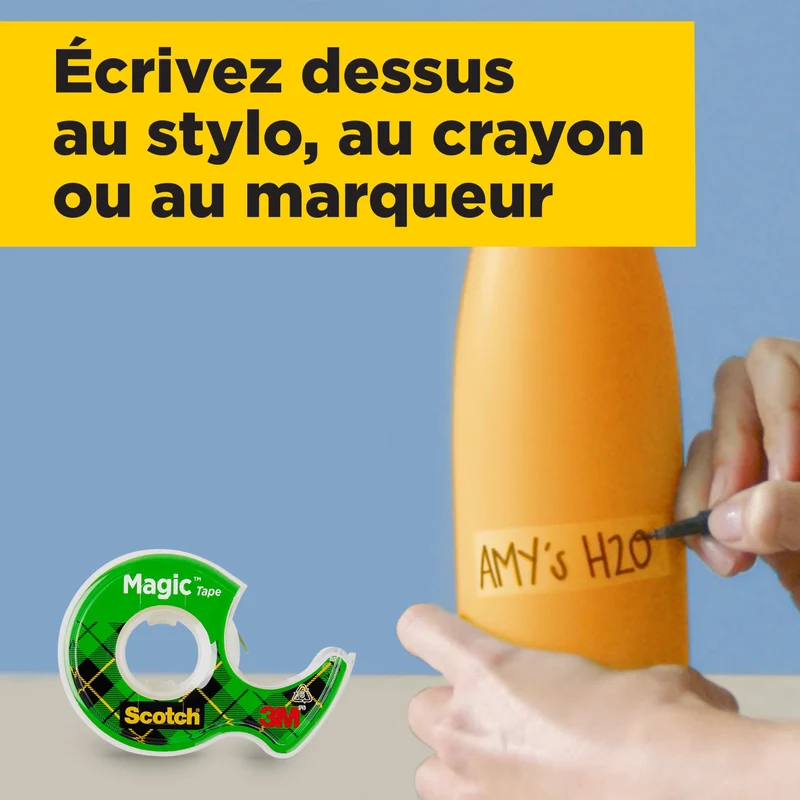 Scotch Ruban Magic - 1 Rouleau 19 mm x 7,5 m + Dévidoir manuel - Idéal pour le Bureau et l'École