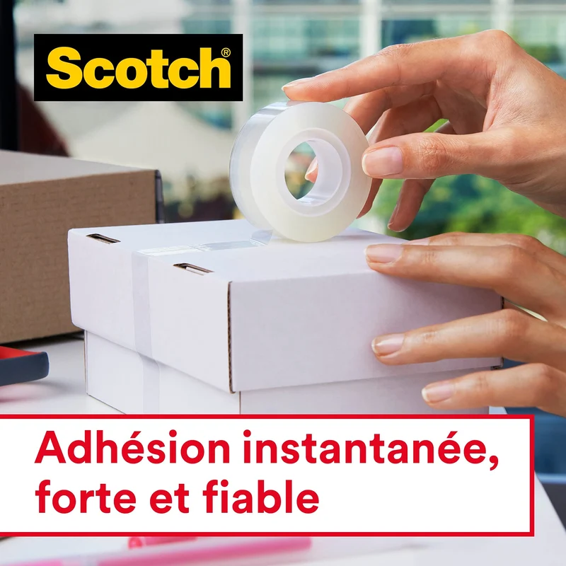 Scotch Crystal Ruban Adhésif Transparent , Multi-Pack, 8 Rouleaux, 19mm x 33 m - Ruban Adhésif Transparent à Usage Général pour l'Ecole, la Maison et le Bureau