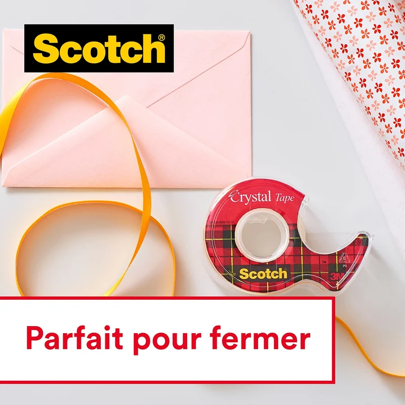 Scotch Crystal Ruban Adhésif Transparent , Multi-Pack, 8 Rouleaux, 19mm x 33 m - Ruban Adhésif Transparent à Usage Général pour l'Ecole, la Maison et le Bureau