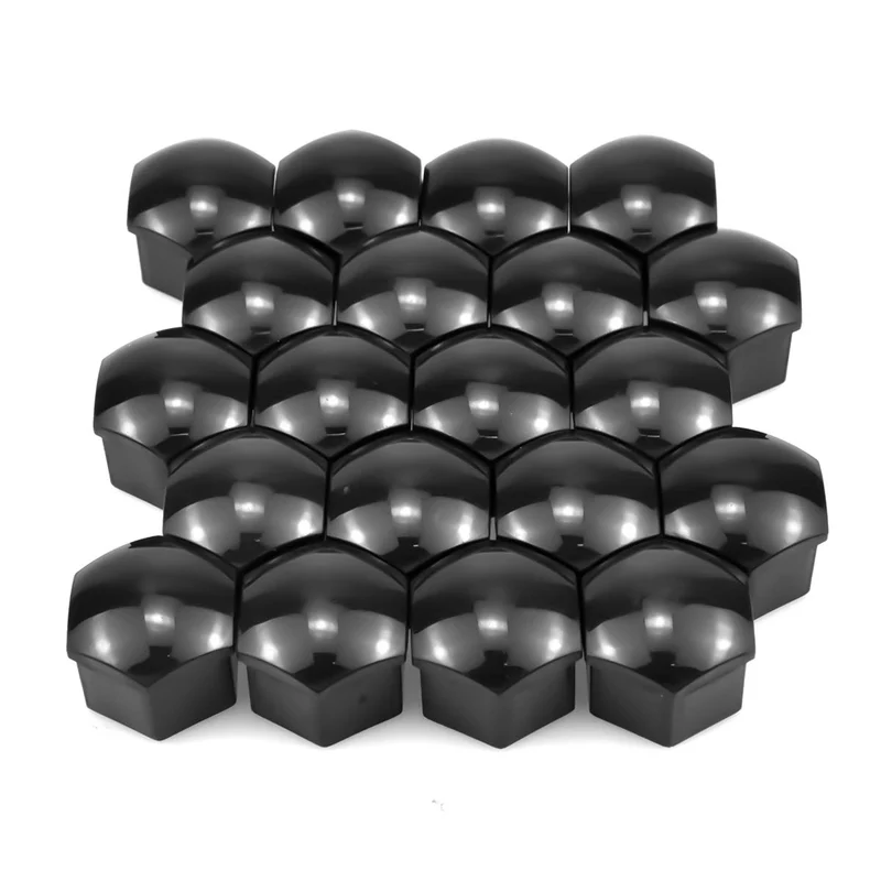 NATUCE 20PCS 17 mm Universel Capuchons d'écrou de Roue, Noir Boulon Ecrou Couvre pour écrous de Roue, Roue Écrou Roue Couverture Voiture Couvre, Capuchons Protection Hexagonal avec Outil Demontage