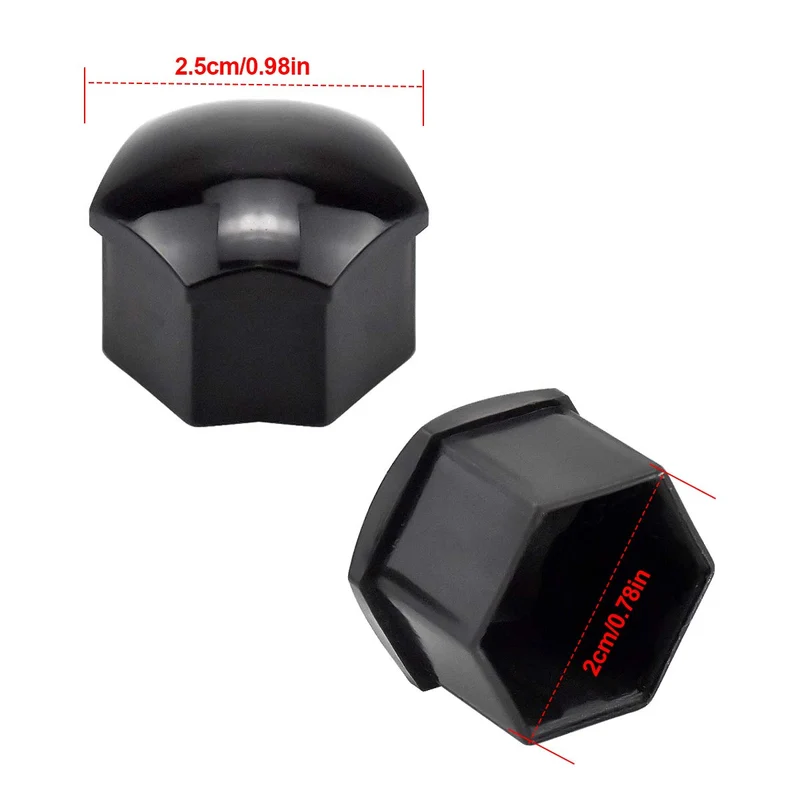 NATUCE 20PCS 17 mm Universel Capuchons d'écrou de Roue, Noir Boulon Ecrou Couvre pour écrous de Roue, Roue Écrou Roue Couverture Voiture Couvre, Capuchons Protection Hexagonal avec Outil Demontage