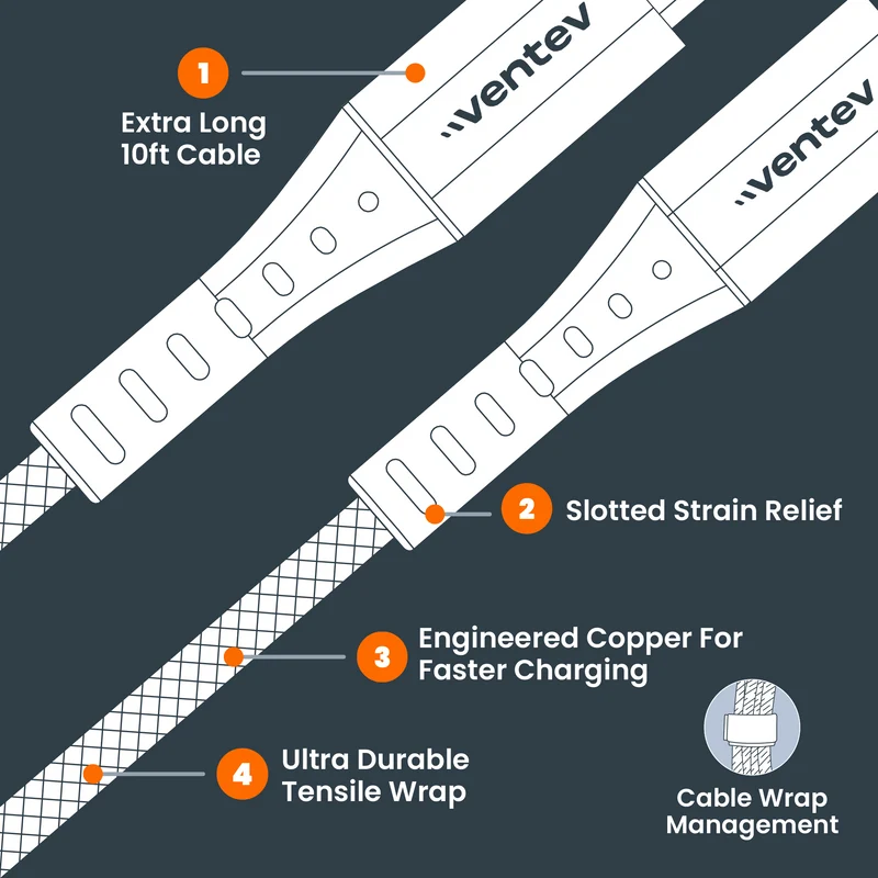 Alloy USB-A to USB-C High Speed Ultradurable 10 Foot Cable