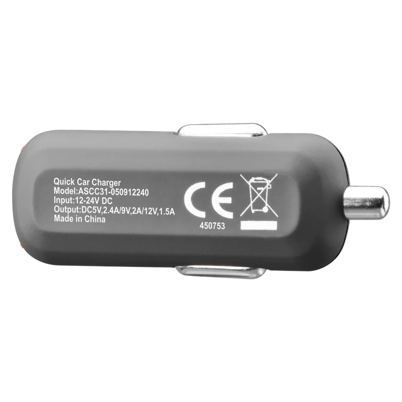 24W ULTRAFAST USB-A Car Charger and USB-A to Micro-USB Cable