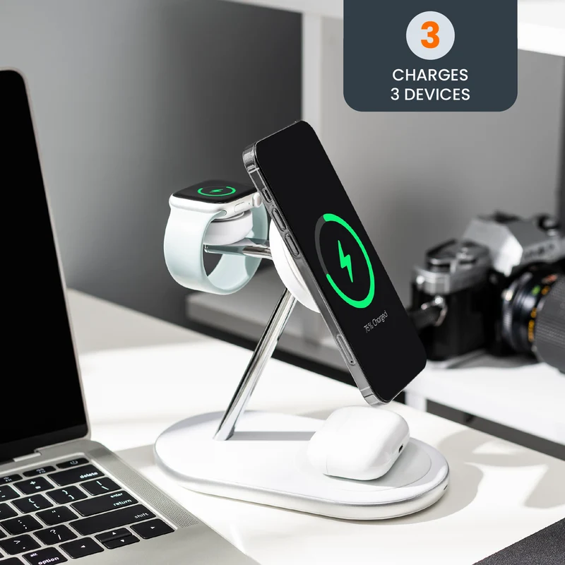 15W ULTRAFAST 3 in 1 Wireless Charging Stand