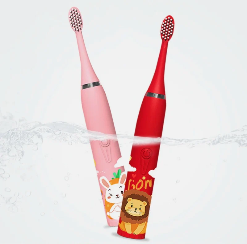 Brosse à dents électrique pour enfants avec minuterie intégrée et 4 têtes de brosse supplémentaires