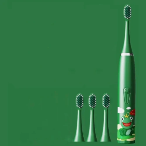 Brosse à dents électrique pour enfants avec minuterie intégrée et 4 têtes de brosse supplémentaires