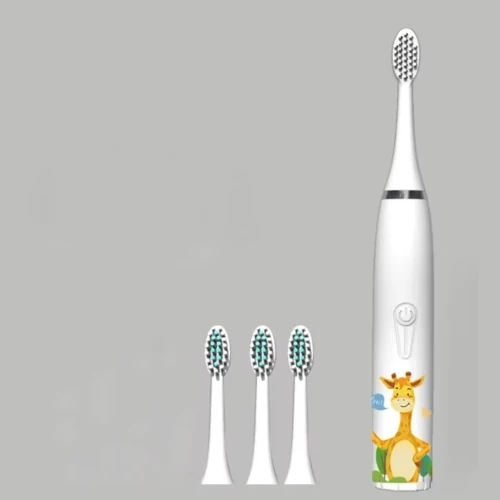 Brosse à dents électrique pour enfants avec minuterie intégrée et 4 têtes de brosse supplémentaires