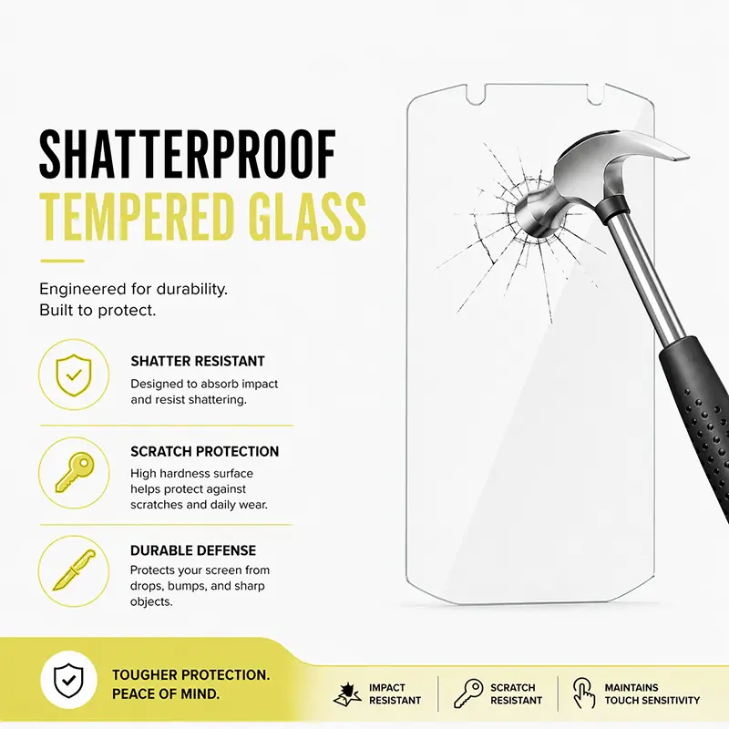 Protecteur d'écran en verre trempé Zebra TC70 / TC72 / TC75 pour flottes d'ordinateurs mobiles actifs TC7X | Agoz