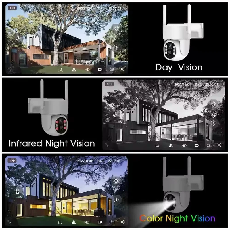 Caméra de surveillance extérieure sans fil avec panneau solaire