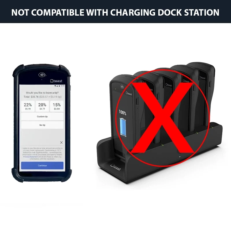 Étui-housse de protection en silicone pour terminal portable Toast Go 2 | Agoz