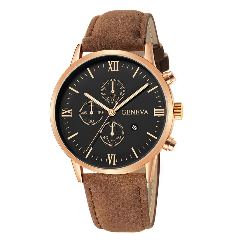 Montre pour hommes avec bracelet en cuir