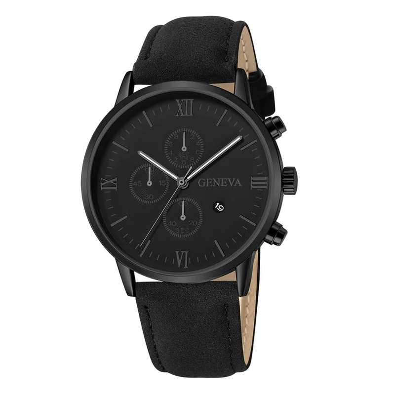 Montre pour hommes avec bracelet en cuir
