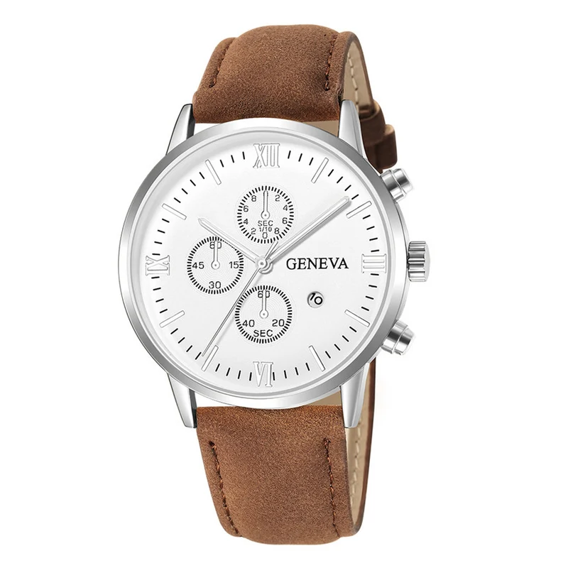 Montre pour hommes avec bracelet en cuir