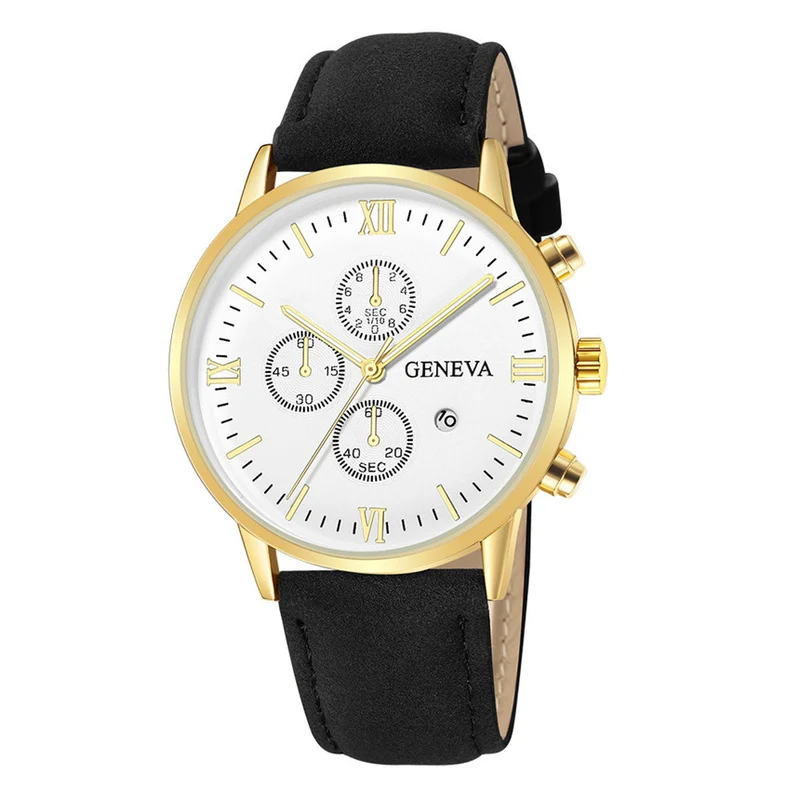 Montre pour hommes avec bracelet en cuir
