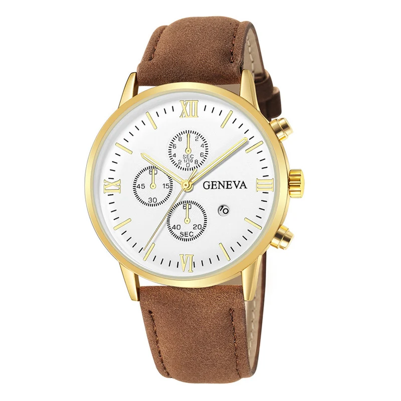 Montre pour hommes avec bracelet en cuir