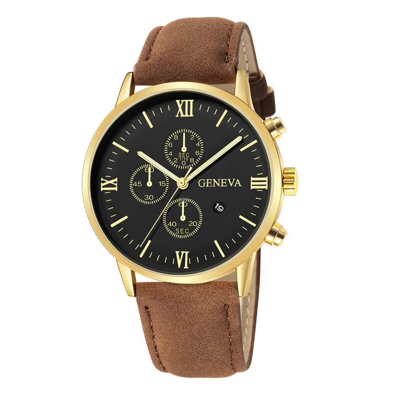 Montre pour hommes avec bracelet en cuir