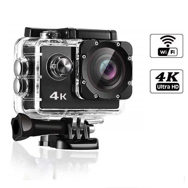 Caméra d'action 4K Ultra HD, étanche, WiFi
