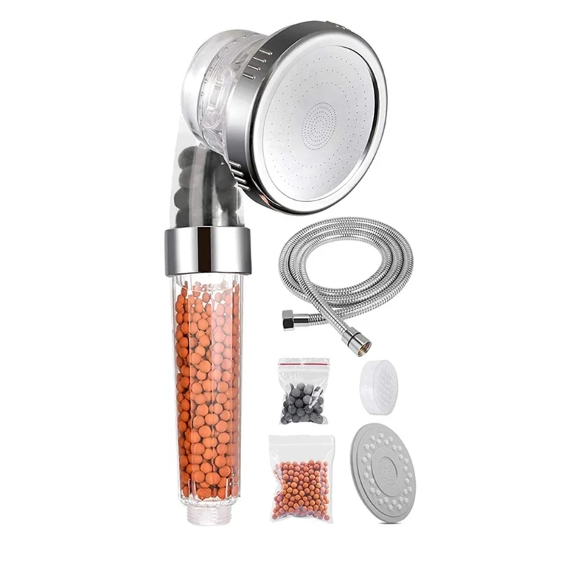 Pommeau de douche haute pression avec 3 modes de fonctionnement et filtre à impuretés