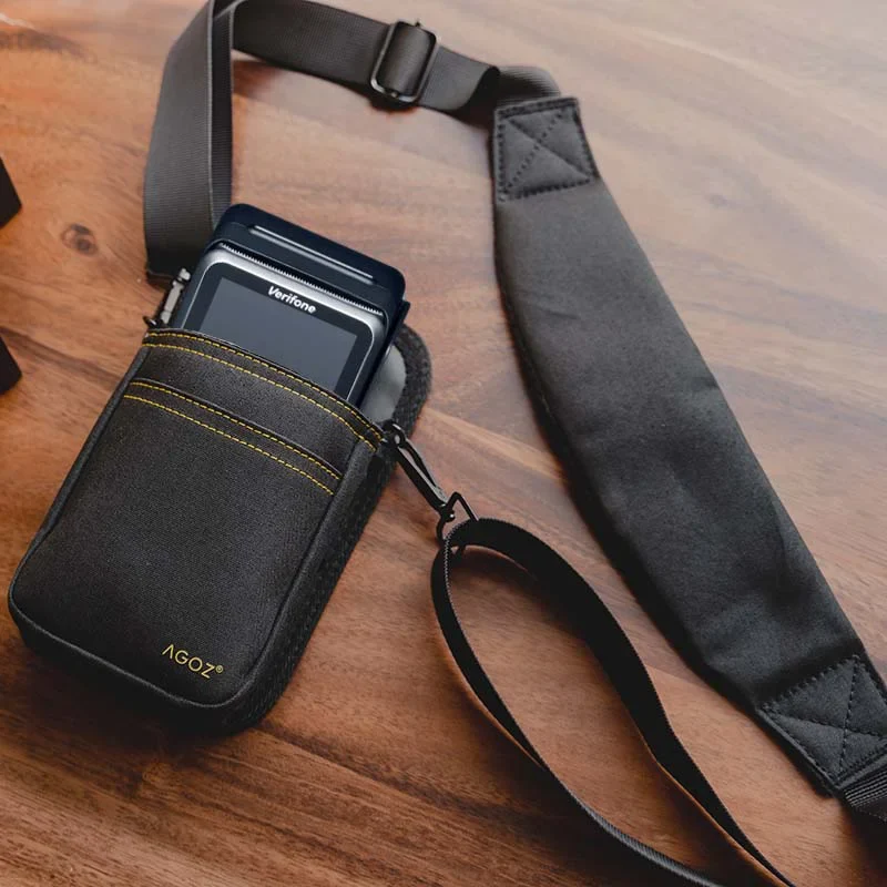 Étui pour POS Verifone avec bandoulière réglable à porter en travers du corps | Agoz