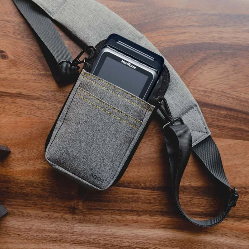 Étui pour POS Verifone avec bandoulière réglable à porter en travers du corps | Agoz