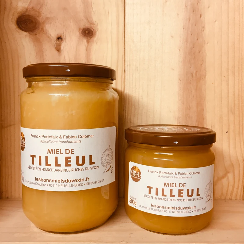 A Découvrir Les Bons Miels du Vexin et du Midi Miel de Tilleul Épais Assez Clair Goûteux Mentholé Pot 500 g Pot 1 Kg Seau 5 Kg