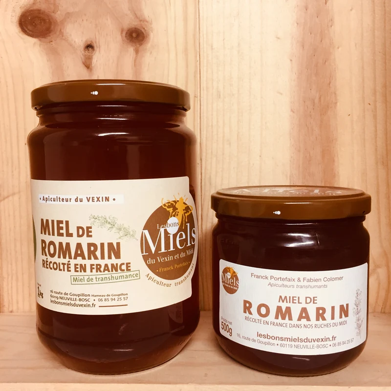 A Découvrir Les Bons Miels du Vexin et du Midi Miel de Romarin Liquide Clair Très Doux Parfumé Pot 500 g Pot 1 Kg Seau 5 Kg