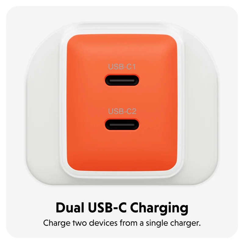Chargeur mural HyperJuice Flex 45 W GaN - Orange (Royaume-Uni)