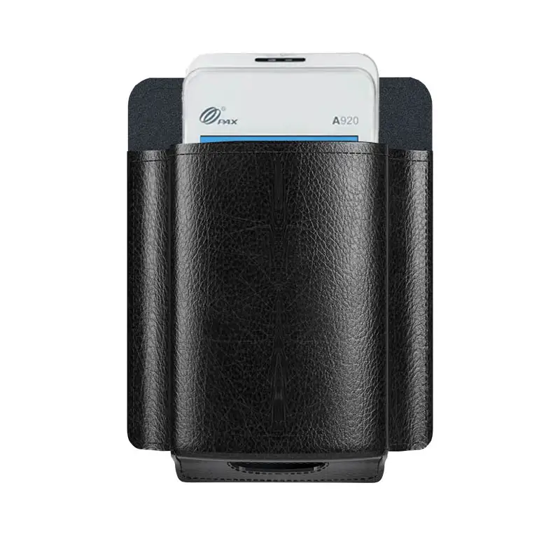 Étui en cuir pour terminal PAX POS avec clip de ceinture métallique sécurisé | Agoz