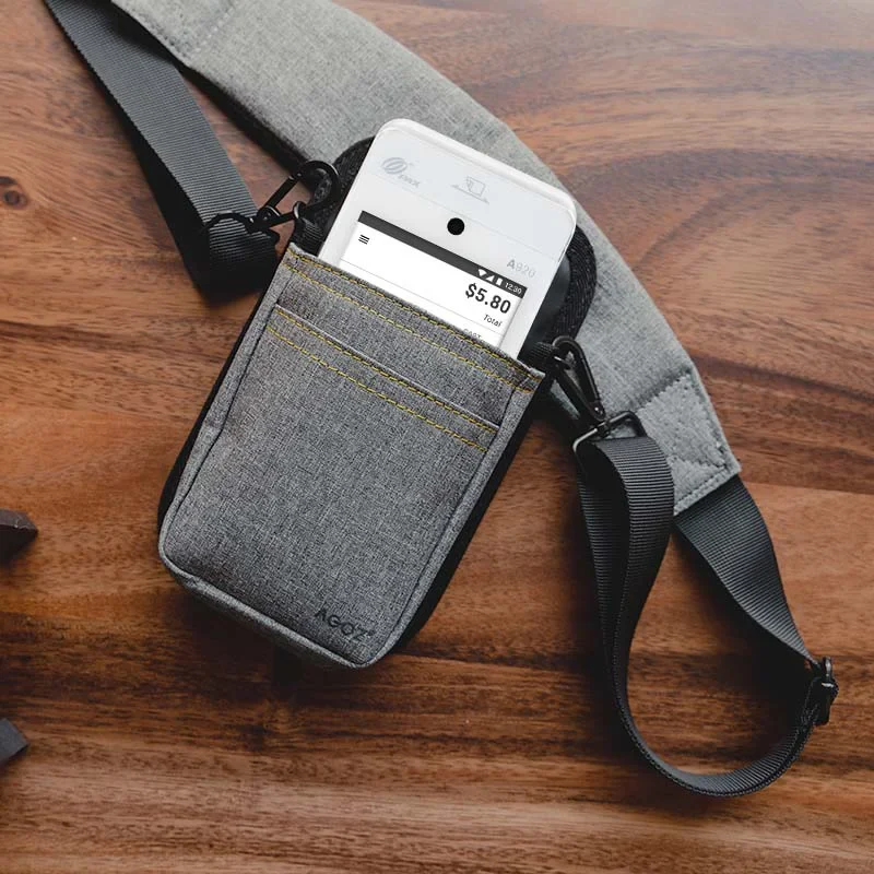 Étui pour terminal POS PAX avec bandoulière ajustable à porter en travers du corps | Agoz