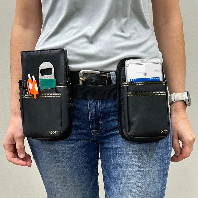 Étui à double poche pour POS PAX avec ceinture réglable | Agoz