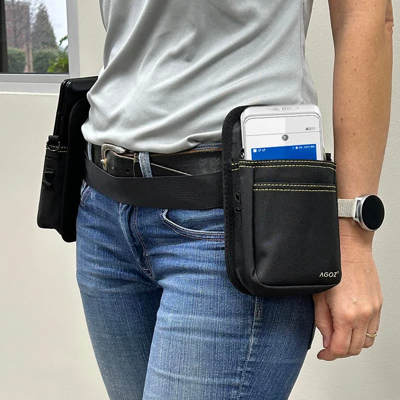 Étui à double poche pour POS PAX avec ceinture réglable | Agoz