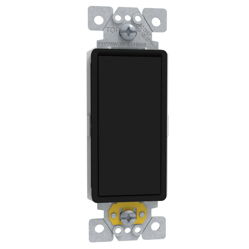 Switch, X Series, 15A, single pole, 4 way, black - SQR14141BK