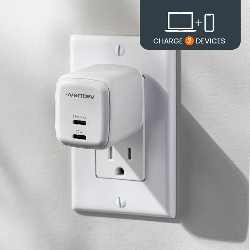 65W ULTRAFAST USB C Universal Dual GaN Mini Wall Charger