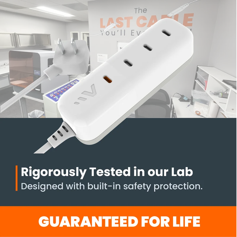 140W 4-Port USB-C Universal ULTRAFAST Multiport Charging Station White