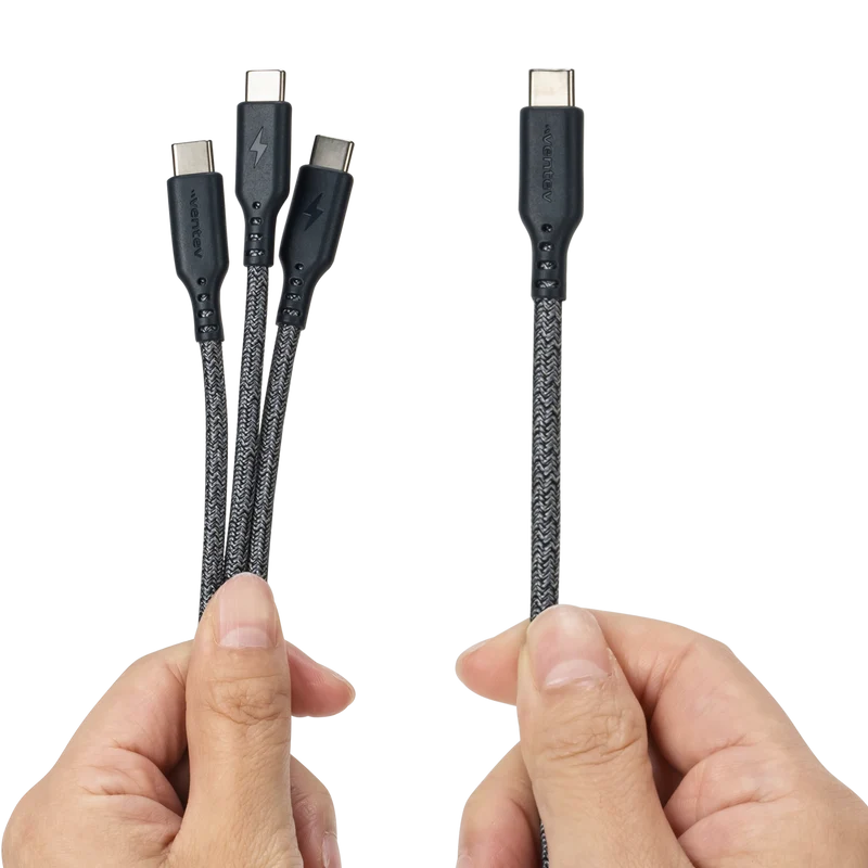 ULTRAFAST Trilogy 140W USB-C to USB-C High Speed 140W 3-in-1 Charging Cable