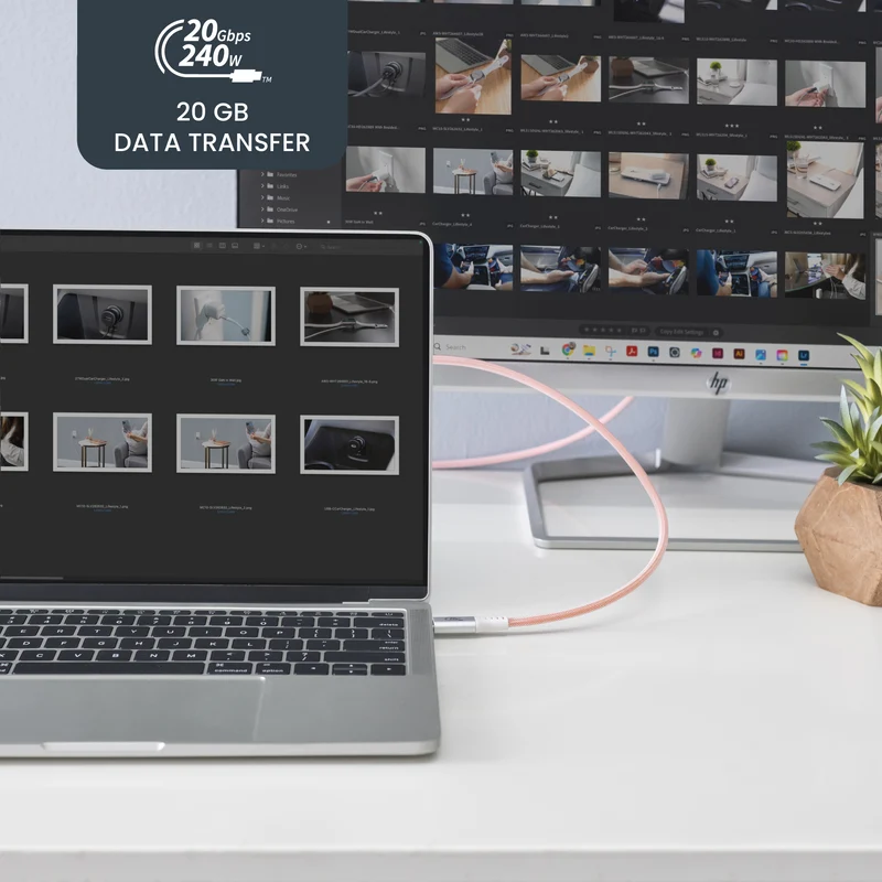 ULTRAFAST Duo USB-C to USB-C 2 in 1 High Speed & Data Transfer Ultradurable 3 Foot Cable