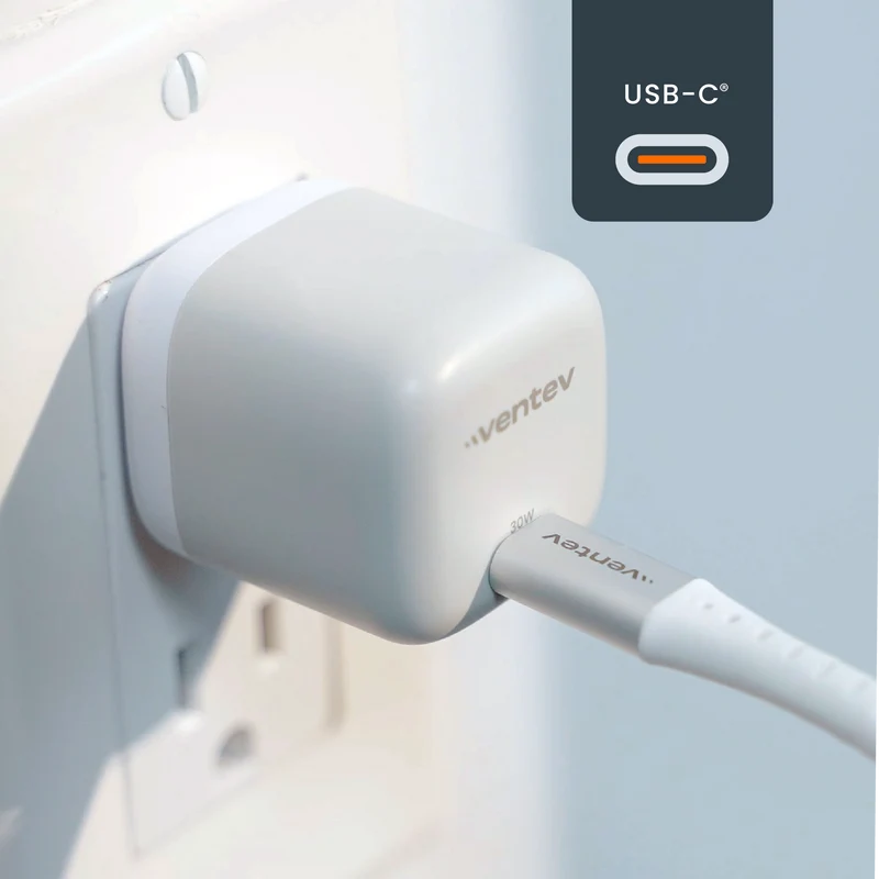30W ULTRAFAST USB-C Mini GaN Wall Charger and USB-C to USB-C Cable