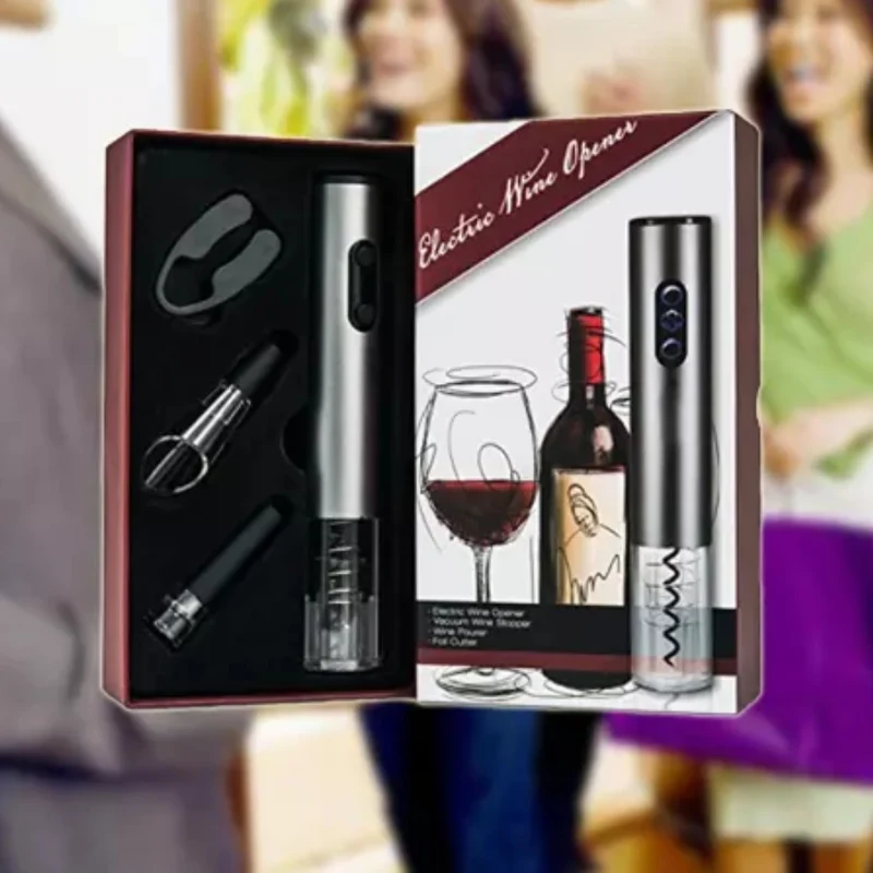 Ensemble 4 en 1 pour vin, ouvre-bouteille électrique, bouchon sous vide, aérateur et coupe-capsule