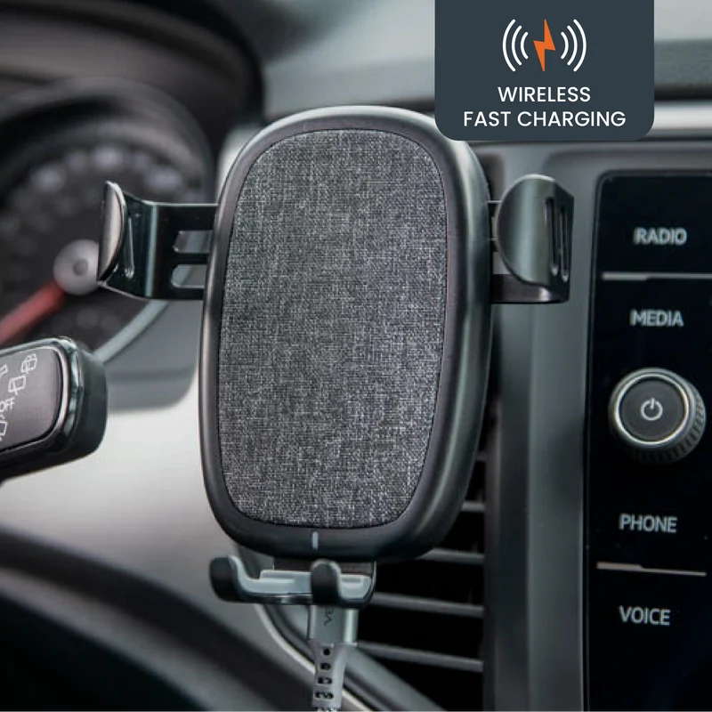 10W ULTRAFAST Wireless Car Charger with Vent Mount and USB-A to USB-C Cable
