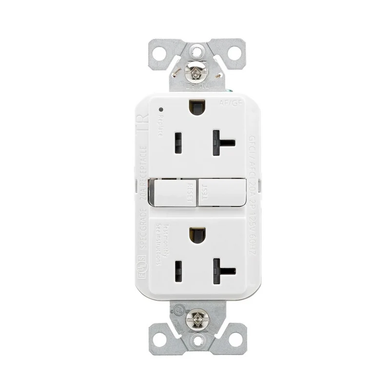 Eaton slim AFGF receptacle, tamper resistant, 20A, 125V, White