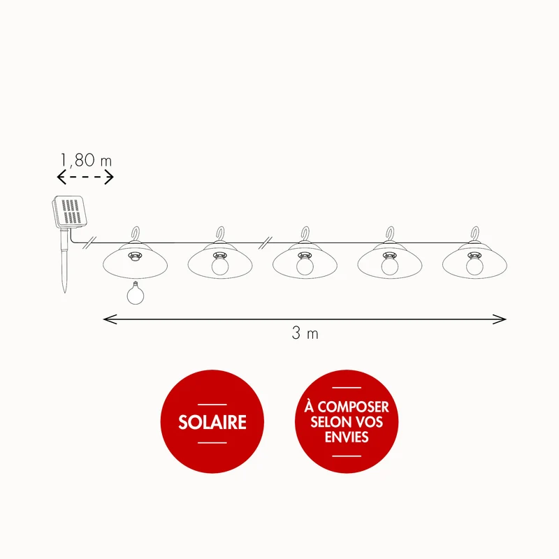 Lot de 8 abats-jours pour guirlande solaire