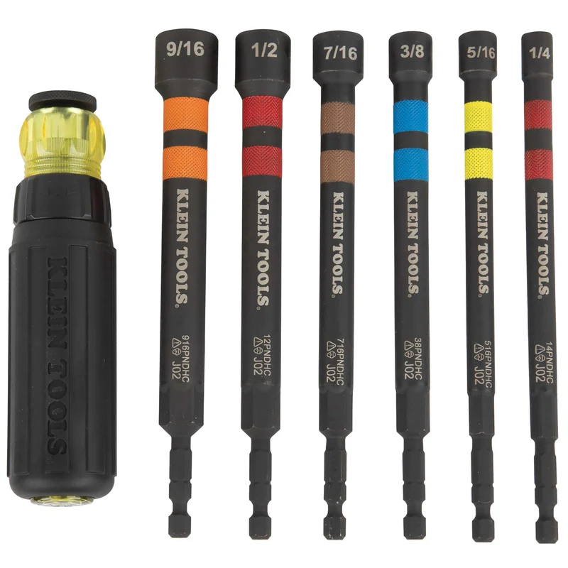 Hollow Magnetic Color-Coded Ratcheting Power Nut Drivers, 6-Piece, 32950